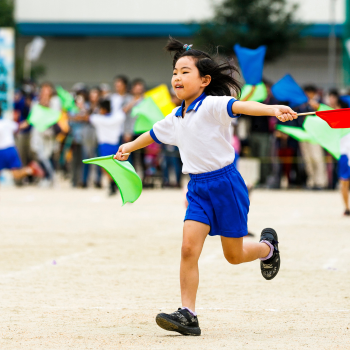 Indian students active in sports training on the school playground